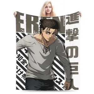 Attack on Titan Blanket Flannel Spring/Autumn  Multifunction Super Soft Throw Blanket for Bedding Outdoor Plush Thin Quilt