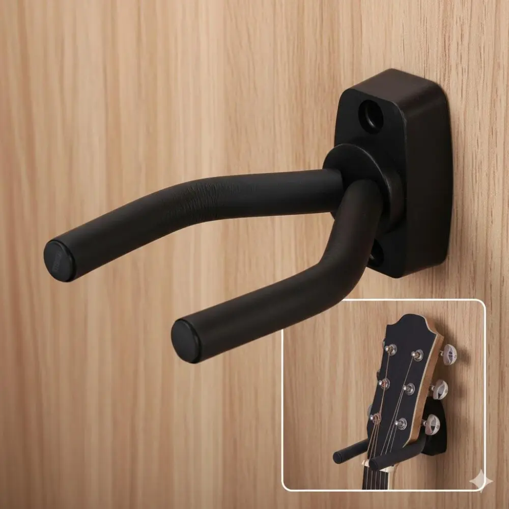 Detachable Non-Slip Guitar Hook, High-Density Rust-Resistant Mount, Wall-Mounted Anti-Fall Stand, Space-Saving Instrument Rack, Guitar Hanger Wall Mount, Guitar Holder