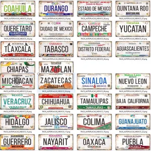 Mexico State Car Plates- High-Quality Aluminum Decoration