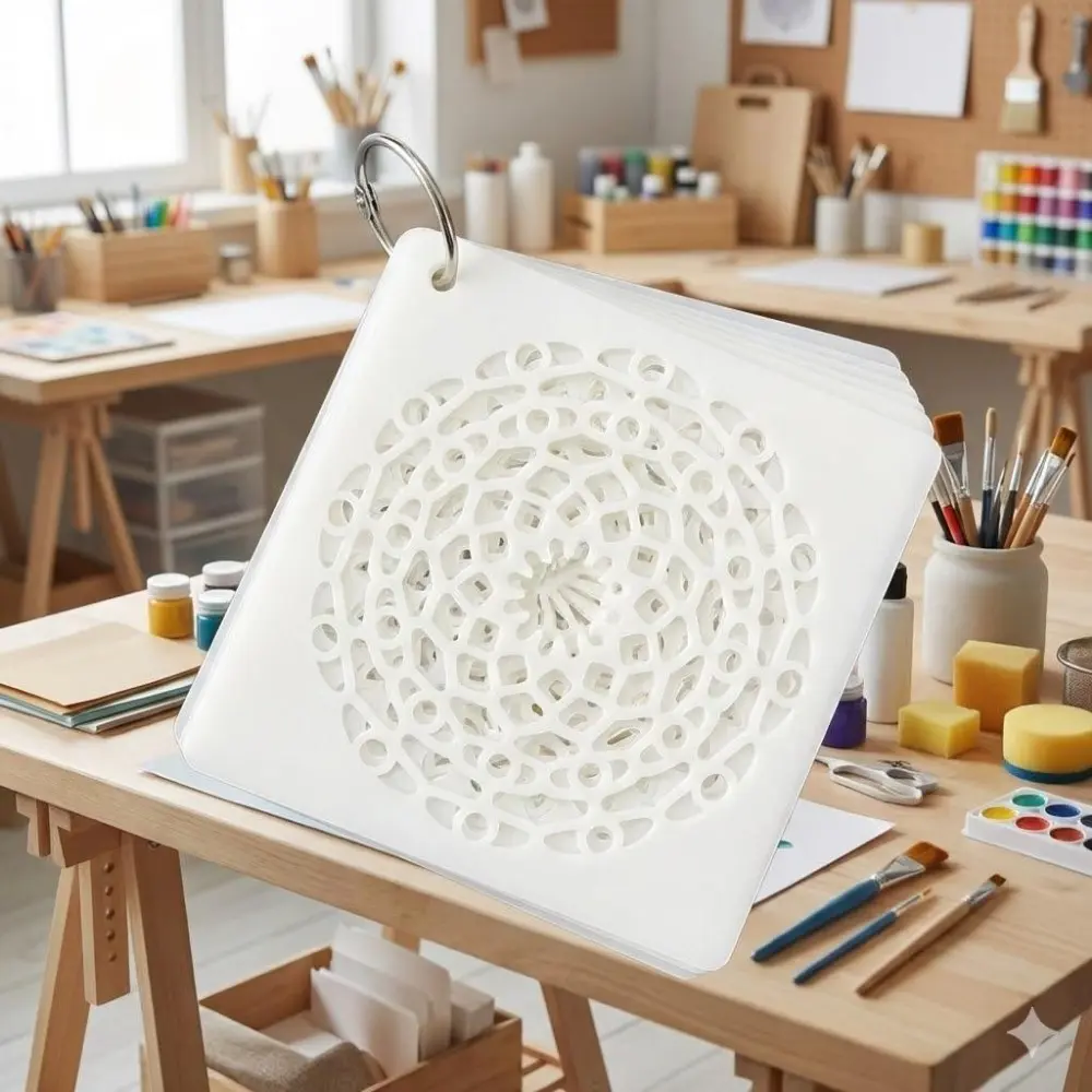 Laser-Cut Mandala Stencil Kit: Reusable Transfer Tools for High-Precision Wall, Wood, Tile & Fabric Painting. Waterproof Art Decor Templates, DIy Journal & Stress Relief Craft Set