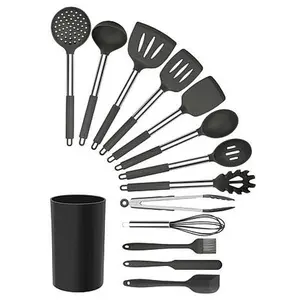 MegaChef Gray Silicone and Stainless Steel Cooking Utensils, Set of 14 MegaChef Gray Silicone and Stainless Steel Cooking Utensils, Set of 14