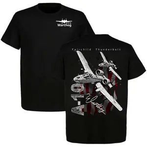 A-10 Warthog Fairchild Thunderbolt Tee, USA Flag Attack Jet Graphic Shirt, Black Air Force Military Tee, Pilot Aviation Lover Gift, Unisex Patriotic Warplane Streetwear