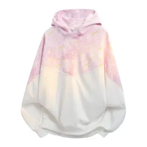 Spring/Autumn hooded sweatshirt with color-block design—fashionable, trendy, loose casual unisex style; new trend for loose casual tops; long-sleeve sports hoodie for teens; suitable for everyday wear.