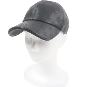 Pre-owned Louis Vuitton Calfskin Small Leather Goods Cap Monogram Shadow All Leather Baseball Cap