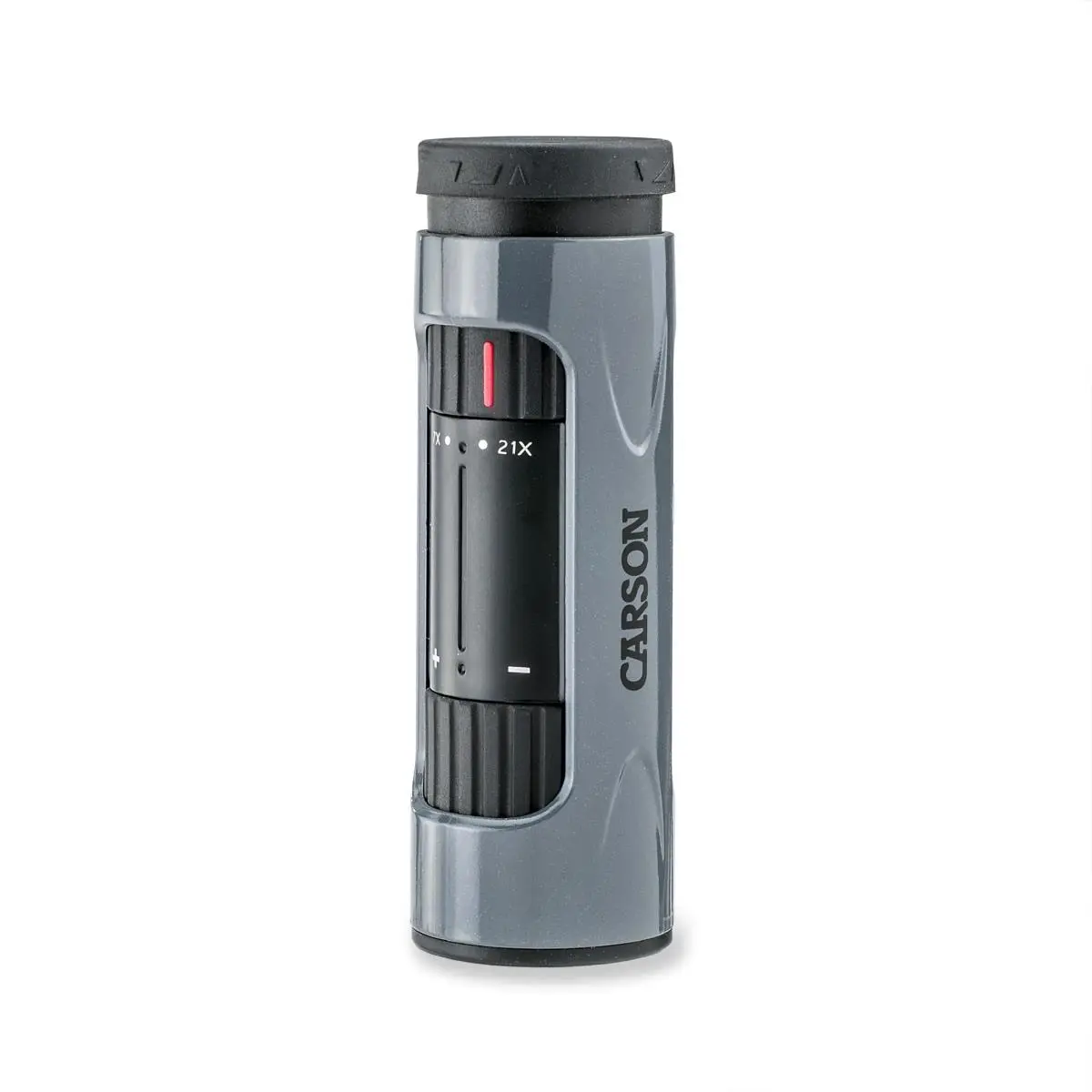 Carson MonoZoom 7-21x21 mm Unisex Portable Optics Monocular with Zoom Lens, Focusing Knob, Lens Cover, Neck Strap, Soft Pouch, Sturdy Outer Housing, Glass Lenses, Plastic Components for Sporting Events, Traveling, Concerts