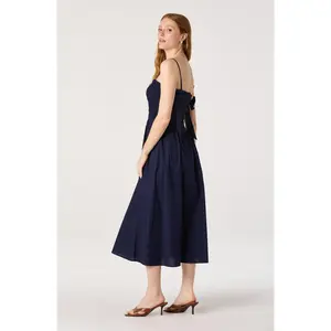 Harper Smocked A-Line Midi Dress
