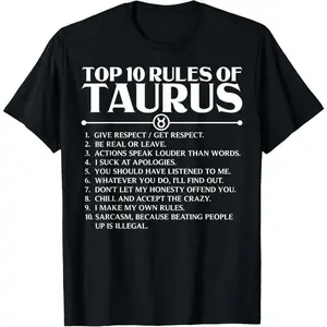 Horoscope Symbols Astrology Sign Top 10 Rules Of Taurus T-Shirt