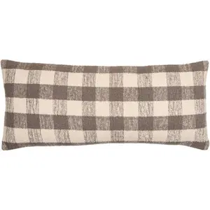 Malcom Lumbar Pillow, Charcoal, Cream