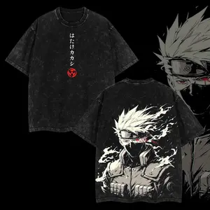 valentine shirts Kakashi Vintage Oversized T-Shirt 2025 – Retro Washed Anime Tee, Heavyweight Cotton Streetwear Top for Naruto Fans & Manga Lovers