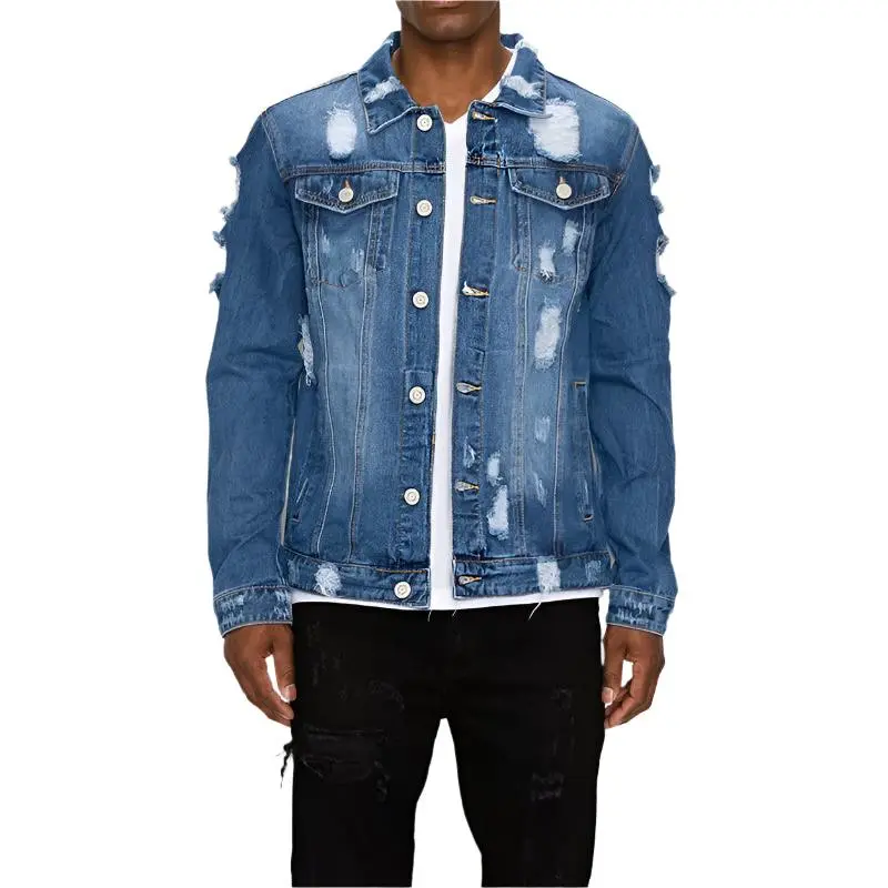Men's Distressed Denim Jacket
