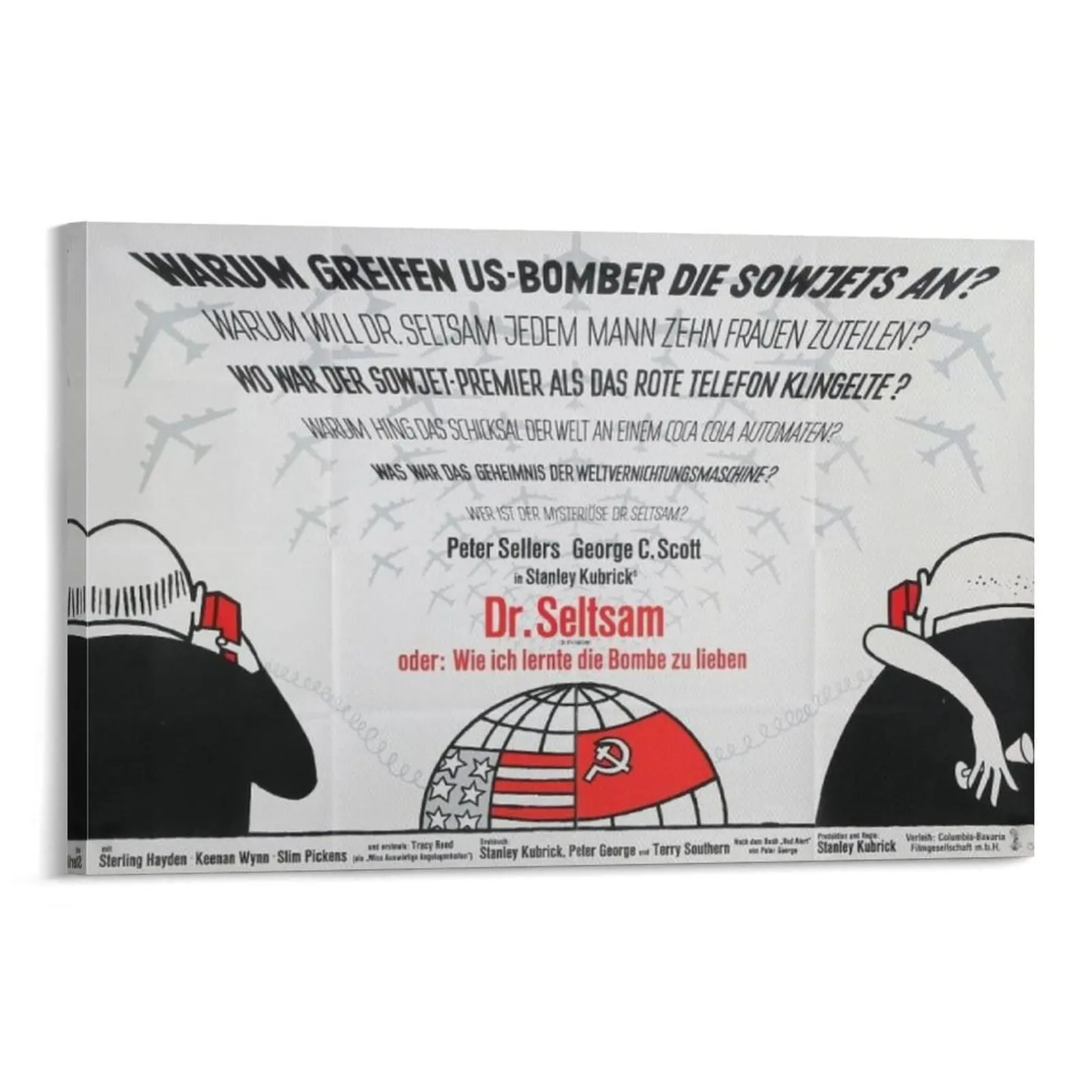 Dr. Strangelove Or How I Learned to Stop Worrying And Love The Bomb (1964) Art Decor Canvas Art Poster Canvas Poster Bedroom Decor Sports Landscape Office Room Decor Gift Frames Ornaments Wall Decoration Artistic Print