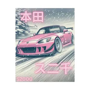 Jdm car poster | Pink themed Honda S2000 poster 8x10in