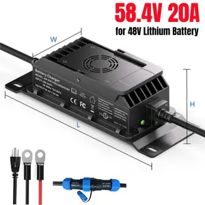 20A 58.4V Lithium Battery Charger for LiFePO4 48V Lithium Battery Rapid Charging