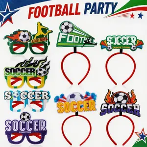 JOYIN 8 PCS Soccer Party Accessories Set, Headbands and Glasses for Fans, Sports Party Photo Booth Props, Team Spirit Costume Accessories for Parties, Events, Competitions, Soccer Theme Decorations