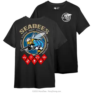 "Seabee Rating" 100% Cotton Tee | Black