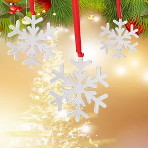 Set of 6 Christmas  Ornaments, Snowflake Christmas Ornament for Xmas Tree Decor, Christmas Tree  Ornament-Snowflake Christmas Ornament  (6, Snowflake)
