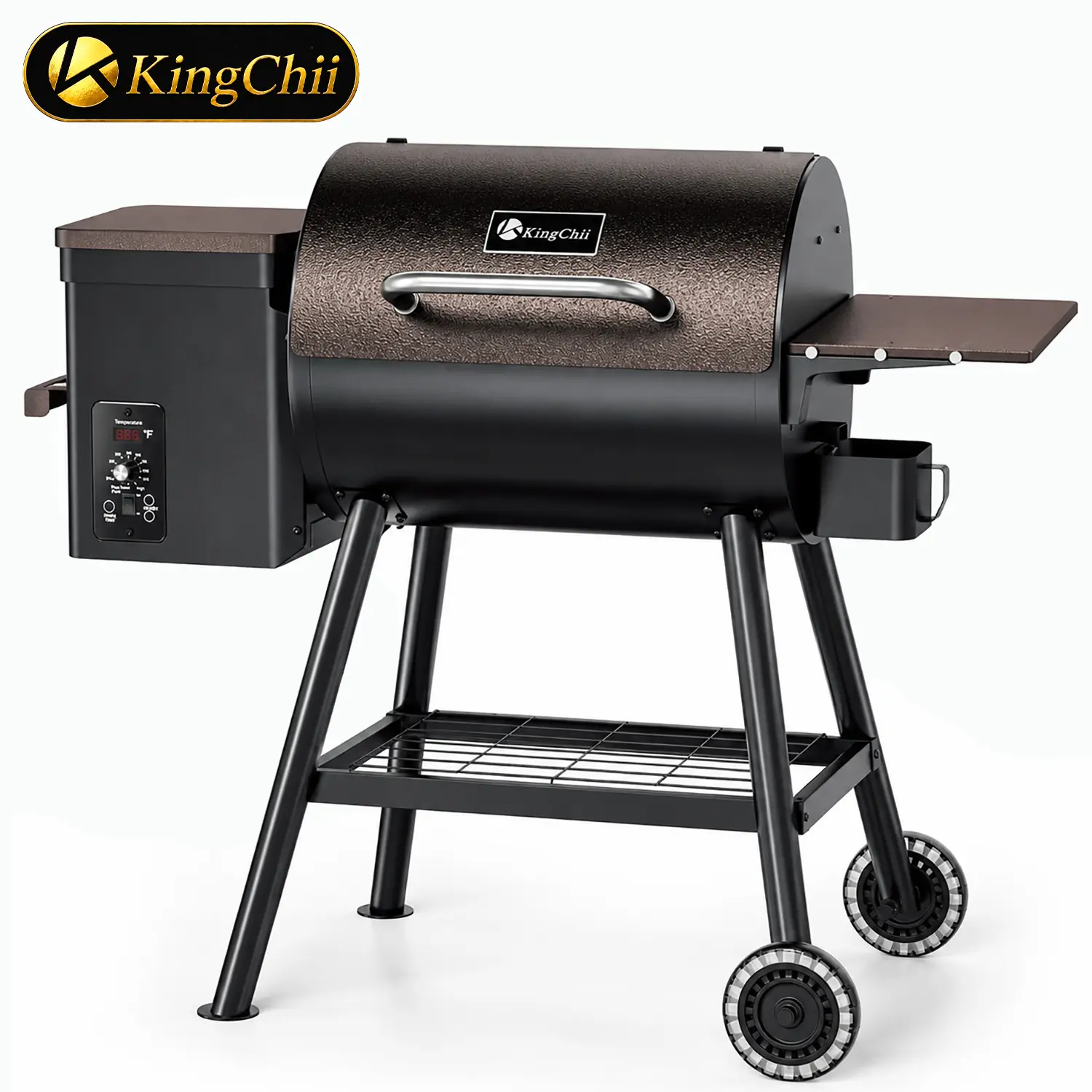 KINGCHII Portable 8-in-1 Wood Pellet Smoker - Foldable BBQ Grill with PID Tech, All-Weather Outdoor Cooking for Camping, Tailgating