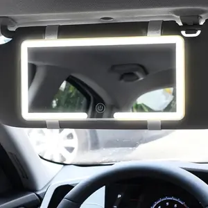 Car Sun Visor Vanity Mirror with Lights, 3 Light Modes & 60 LEDs, Rechargeable Dimmable Touch Control Travel Makeup Mirror for Truck SUV,Car Accessories for Women Girl