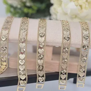 (Col) 14kgoldplated  beautifull hearts bracelets  7.5 inch