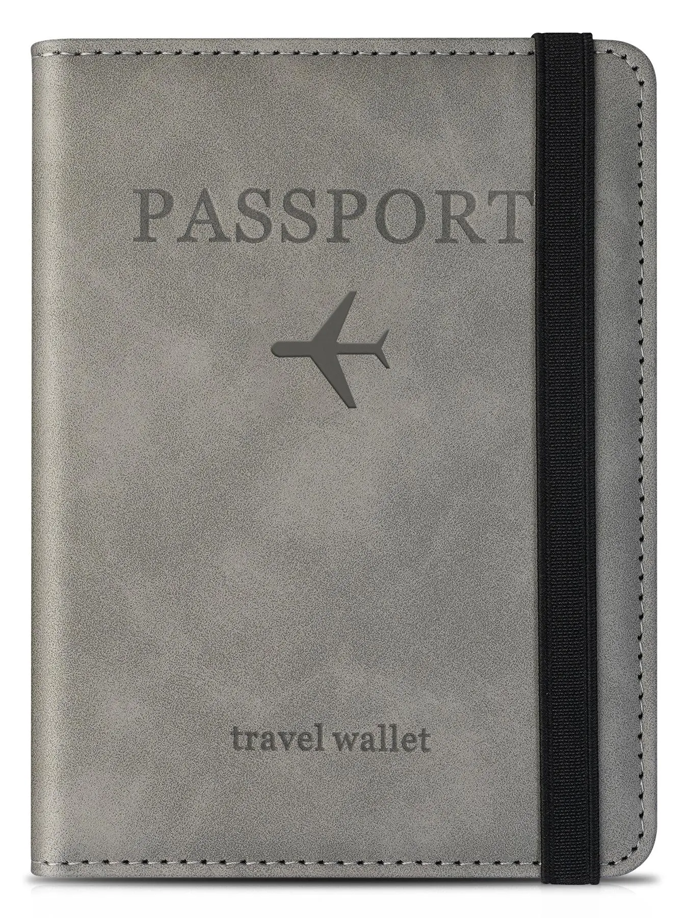 Simple Letter Embossed Passport Case, Passport Cover, Passport Wallet for Women & Men, Waterproof RFID Blocking Passport Case for Travel Essentials Ac