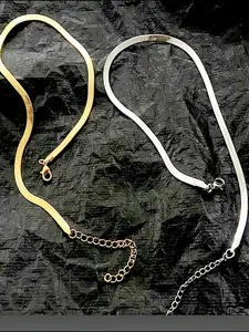 Snake Bone Necklace, Korean Style Fashion Jewelry, Exquisite Chain Jewelry, Casual Daily Wear Accessory, Versatile Design for Men & Women