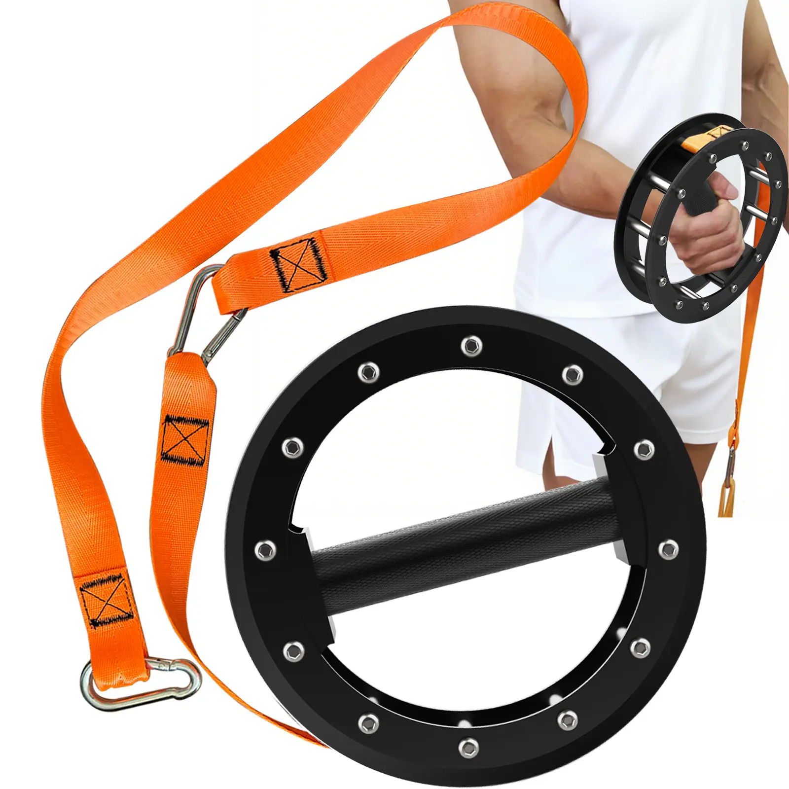 Fitarc Wrist Rotation Exerciser Forearm Bar – Forearm Strengthener with Resistance Band for Pronation-Supination Training, Rehabilitation, Injury Prevention
