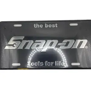 Snap-on Tools for Life License Plate - Glossy Black with Chrome Accents, 11 3/4" Regular Size, USA-Made, Snap-On Design for Easy Installation - Automotive