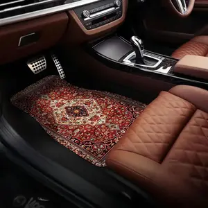 Moroccan Style Car Floor Mat, Non-slip Car Front & Rear Floor Mat, Fashionable Car Interior Decoration Accessories for Women & Men