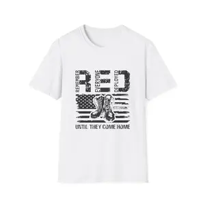 Remember Everyone Deployed REMED T-Shirt | Military Support Flag Boots