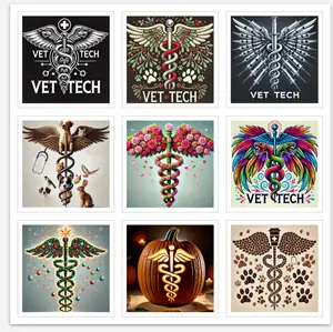 Vettechstuff Caduceus Veterinary Technician symbol sticker sheet