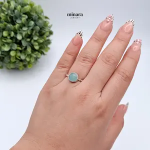 MINARA 950 Silver AGUAMARINA Twisted Ring - Anillo Entorchado