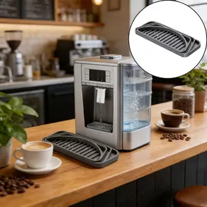 1PC high-quality refrigerator water tray set - leak proof water dispenser water tray, refrigerator leak proof water pad and drainage collection basin, gray/black version, easy to clean, durable, space saving design, high-end design, Home