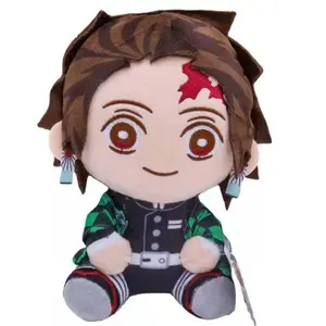 Demon Slayer Plush Doll Japanese Anime Peripheral Soft Toy Tanjiro Kamado Nezuko Figure, Adorable Collectible soft cuddly gift for Fans