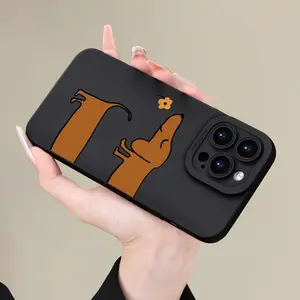 ins style cute dachshund dog suitable for iPhone 7/8/X/XS/XR/11/12/13/14/15 Plus Pro Max Mini high-end soft protective angel eye mobile phone case new