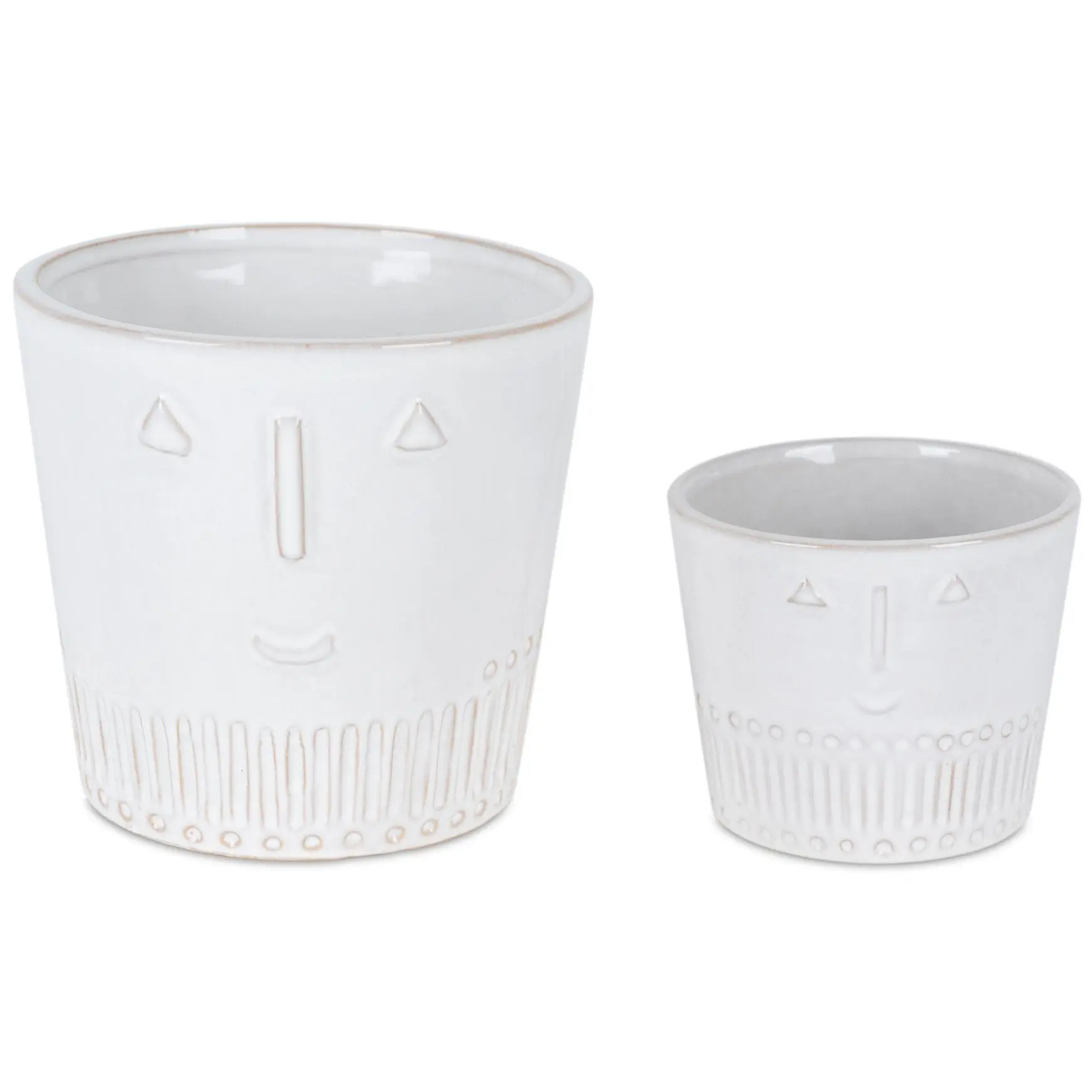 Melrose Porcelain Face Planters (Set of 2)