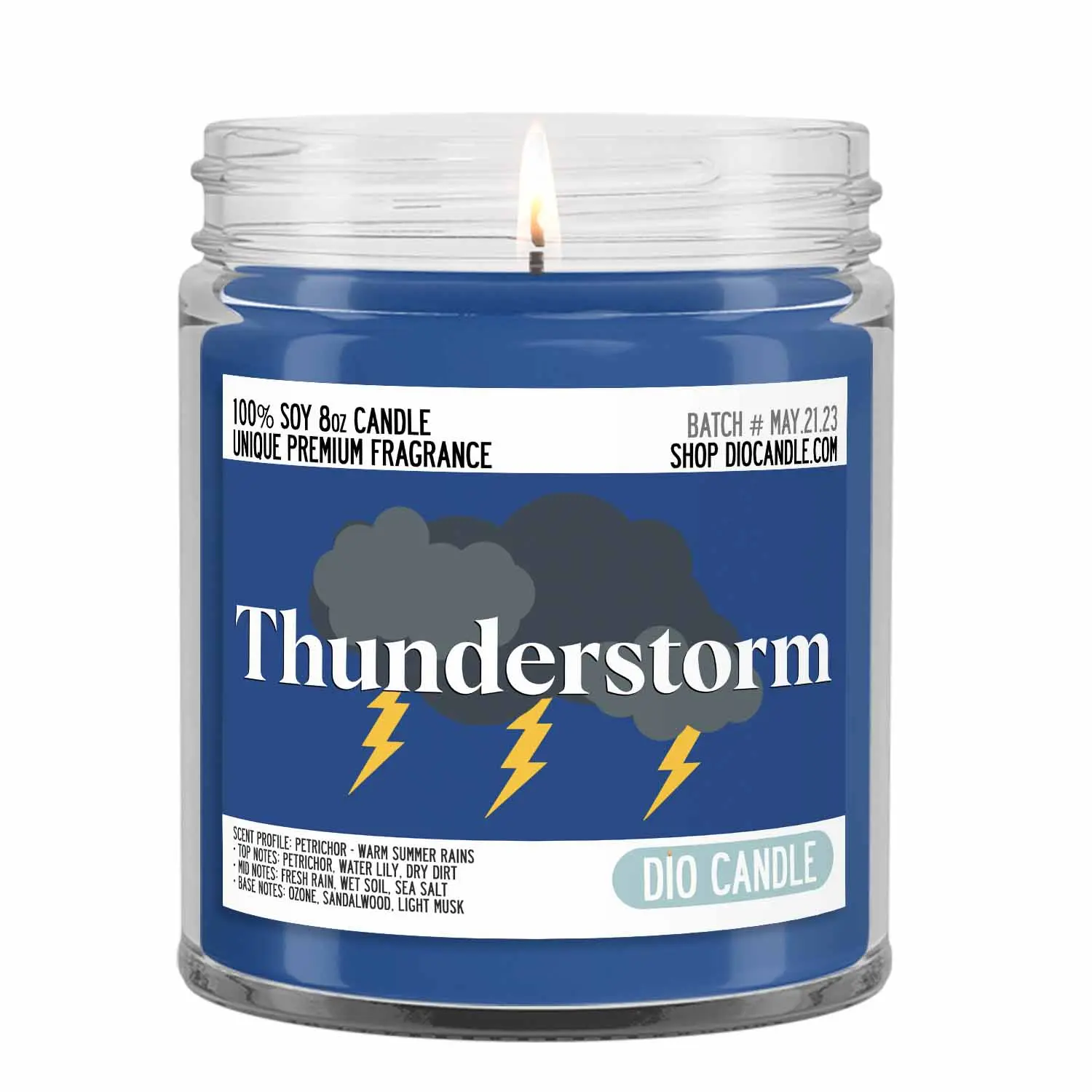 Thunderstorm Scented Candle Smells Like Petrichor, Warm Summer Rains Decor Aroma