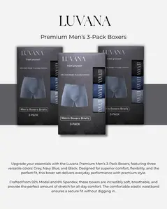 Luvana Men’s Premium Modal Boxers – 3-Pack