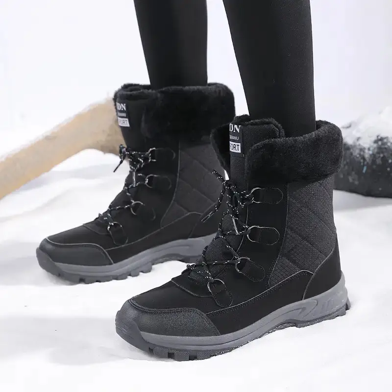 BDHJYDB Women'S Plus Size Winter Snow Boots - Cold-Proof Thermal Insulated Shoes with Non-Slip Rubber Sole, Lightweight EVA Construction for Extreme Cold, All-Day Warmth - Ideal for Ice, Snow, and Everyday Winter Wear - Available in Black/ (Women'S Outdoo