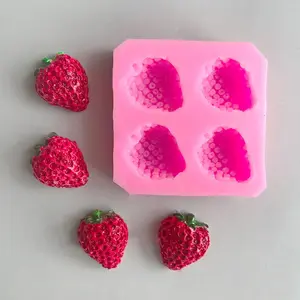 Realistic Strawberry Silicone Mold, DIY Fruit Shaped Soap Candle Decor, Resin Casting Mould, Craft Making Tool, Single Piece, Molding, Soap Molds