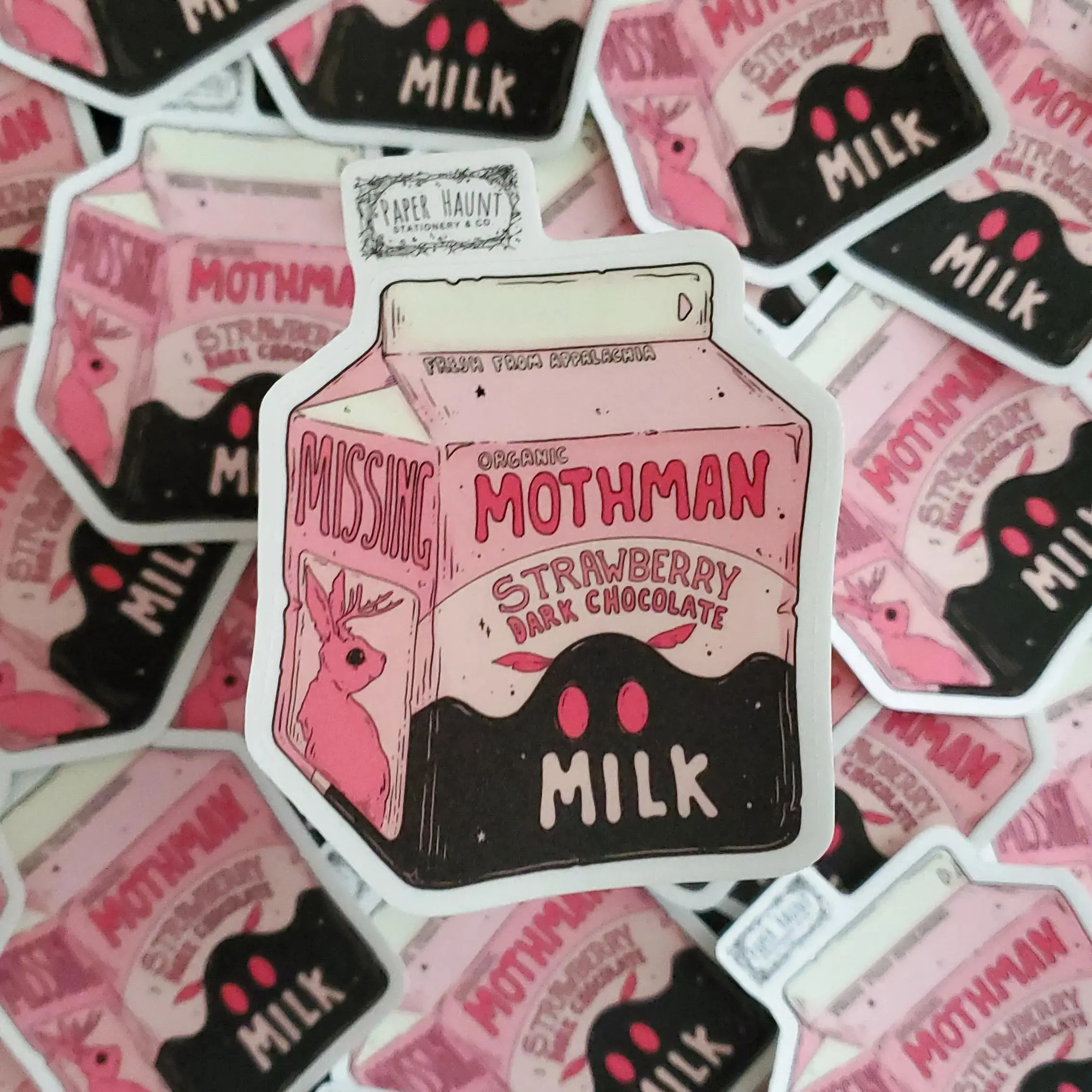 MOTHMAN milk carton STICKER