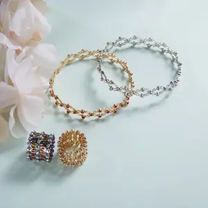 Shrink Ring One Two Wear New Creative Magic Telescopic Ring Deformable Copper Bracelet Birthday Gift Party Party