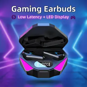 Wireless Bluetooth 5.3 Earbuds Low Latency Gaming Headphones for Workout Running HD Stereo Sound Comfort Fit 30H Playtime