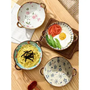 Authentic Japanese Noodle Bowl - Ceramic Dishware Set - Microwave And Dishwasher Safe - Perfect Housewarming