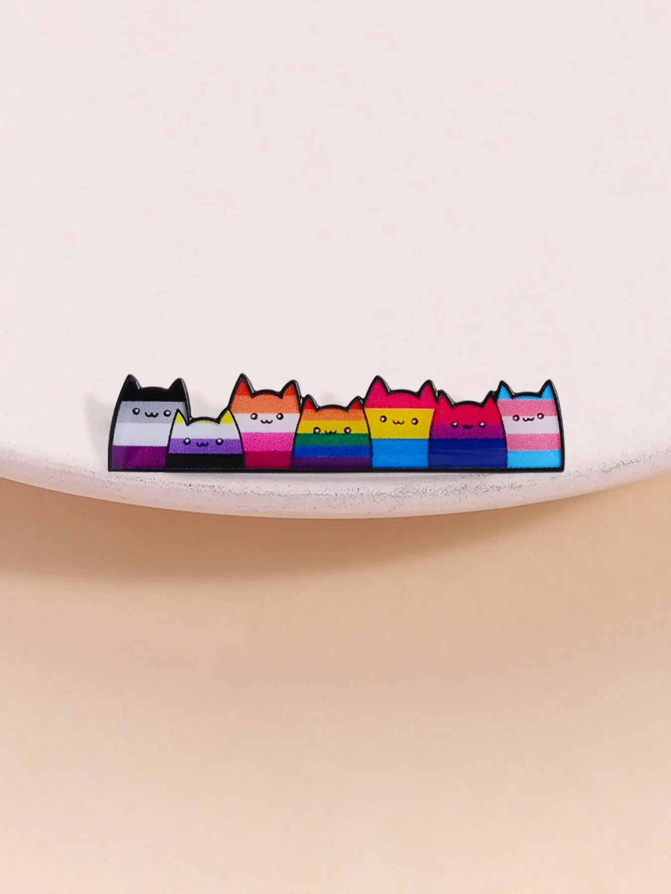 Rainbow Cat Badge, Lgbtq+ Pride Design, Inclusive Social Advocacy Accessory, Backpack Daily Decoration, Lgbt Community Gift, Love Friendship