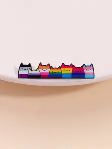 Rainbow Cat Badge, Lgbtq+ Pride Design, Inclusive Social Advocacy Accessory, Backpack Daily Decoration, Lgbt Community Gift