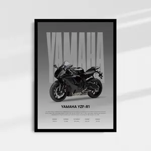 YZF R1 Motorcycle Poster Sportbike Wall Art Racing Bike Print Biker Gift Garage Decor Motorcycle Lover Room Decor