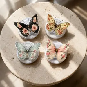Floral Butterfly Magnetic Phone Grip Set, Floral Phone Stand, Butterfly Wing Magnetic Phone Holder, Cute Phone Grip, Cottagecore Accessory