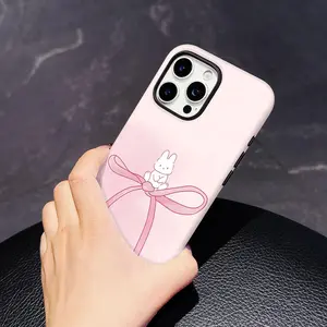 Foundation Blush Bow Bunny Phone Case for iPhone 17/16/15/14/Pro Max/Pro/Plus — Cute Girl Style, Premium Feel, Drop Protection