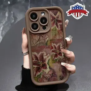 Phone Case Soft Case for iPhone 17 Air 16 Pro Max 15 14 Plus 16E 13 12 Mini 11 Promax X XS XR xsmax Plus Shockproof Drop Protection Rugged Durable Lily Silicone Cover