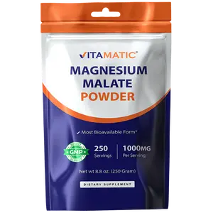 Vitamatic Magnesium Malate 1000mg per Serving Supports Muscle, Joint, and Heart Health 250 Grams - 250 Servings